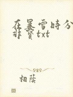 在暴雪时分墨宝非宝txt封面