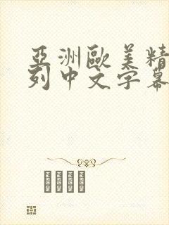 亚洲欧美精品系列中文字幕