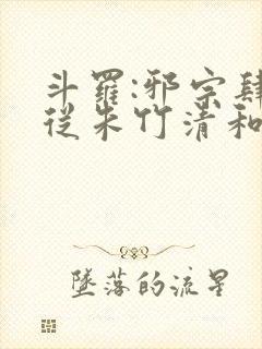 斗罗:邪宗肆虐从朱竹清和千仞雪北孙