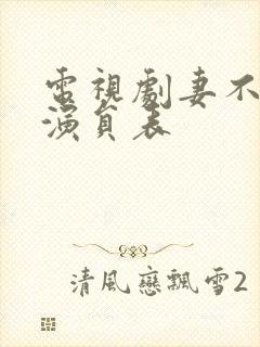 电视剧妻不可欺演员表封面