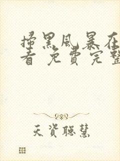 扫黑风暴在线观看 免费完整版