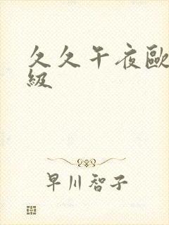 久久午夜欧美一级