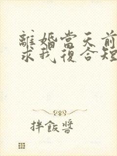 离婚当天前夫跪求我复合短剧