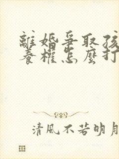 离婚争取孩子抚养权怎么打官司封面