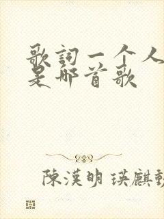 歌词一个人走过是哪首歌封面