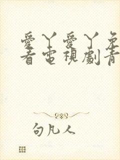 爱丫爱丫免费观看电视剧青春有你封面