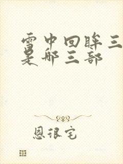 雪中回眸三部曲是哪三部