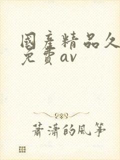 国产精品久久久免费av封面