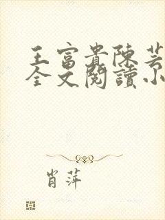 王富贵陈芸免费全文阅读小说