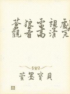 苍狼电视剧在线观看高清完整免费