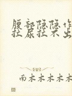 腹部隐隐作痛想拉尿拉不出来