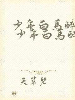 少年白马醉春风 少年白马醉春风