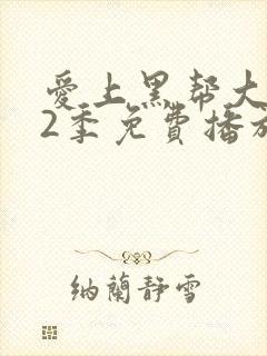 爱上黑帮大佬第2季免费播放全集在线观看