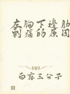 左胸下边肋骨部刺痛的原因有哪些