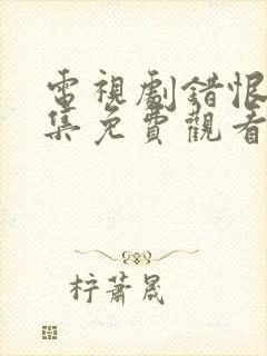 电视剧错恨34集免费观看