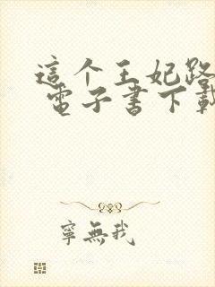 这个王妃路子野 电子书下载封面