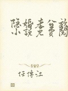 隐婚老公放肆宠小说免费阅读封面