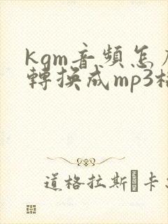 kgm音频怎么转换成mp3格式封面
