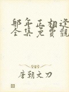 那年正相逢短剧全集免费观看
