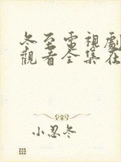 冬至电视剧免费观看全集在线播放