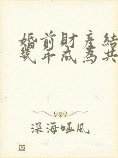 婚前财产结婚后几年成为共同财产