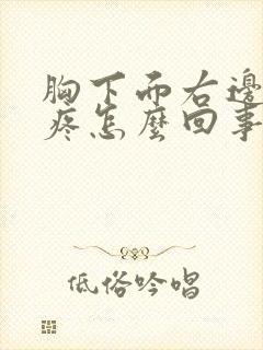 胸下面右边肋骨疼怎么回事女性封面