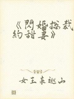 《闪婚总裁的契约甜妻》