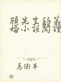 顾先生的第一宠婚小说阅读