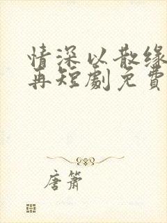 情深以散缘分不再短剧免费观看