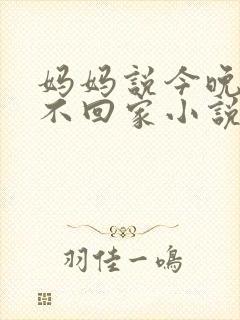 妈妈说今晚爸爸不回家小说在线阅读