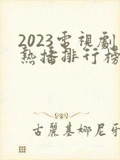 2023电视剧热播排行榜前十名
