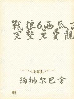 战狼6西瓜高清完整免费观看国语电影