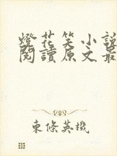 灯花笑小说免费阅读原文最新章节