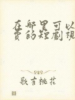 在哪里可以看免费的短剧视频