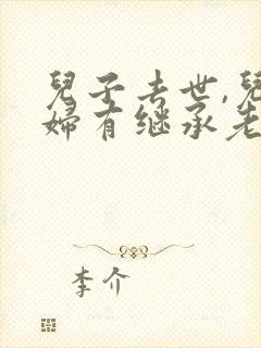 儿子去世,儿媳妇有继承老人财产权利吗封面