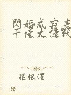 闪婚成宠老公是千亿大佬战胤海