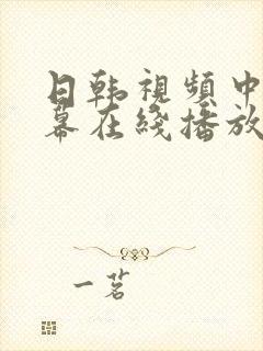 日韩视频中文字幕在线播放