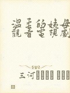 温柔的姨母免费观看电视剧中文版全封面