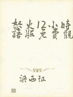 怒火12小时国语版免费观看西瓜封面