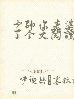 少帅你老婆又跑了全文阅读免费封面