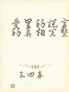 爱里的谎言仇恨的真相完整版