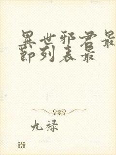 异世邪君最新章节列表最