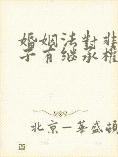 婚姻法对非婚生子有继承权吗