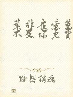 叶非夜亿万星辰不及你免费阅读全本