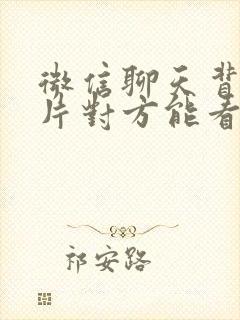 微信聊天背景图片对方能看到吗