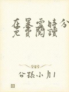 在暴雪时分小说免费阅读