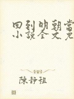 回到明朝当王爷小说全文免费看