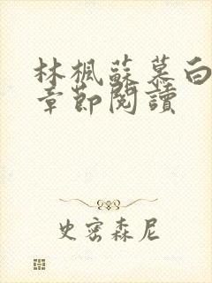 林枫苏慕白最新章节阅读