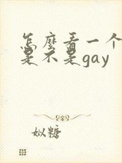 怎么看一个男的是不是gay