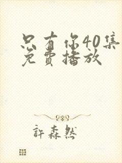 只有你40集全免费播放